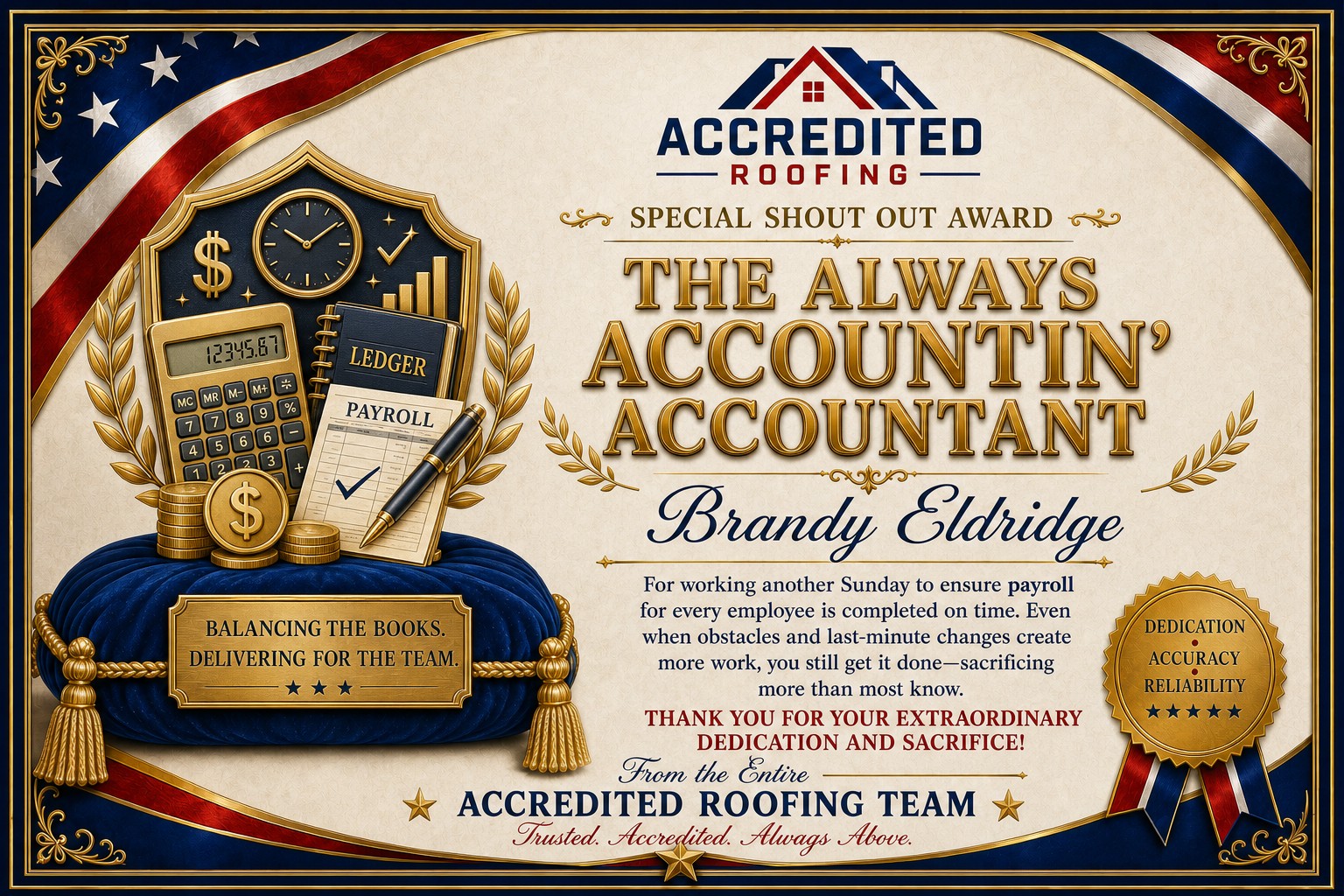The Always Accountin Accountant Award